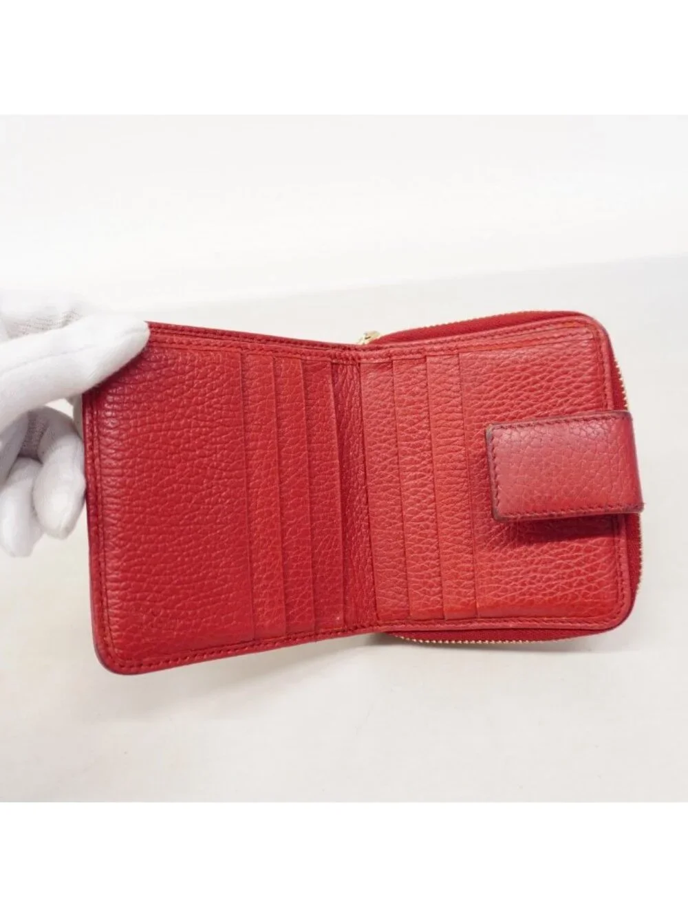 ★SOLD★ Gucci Wallet GG Canvas Beige Red Gold - Picture 3 of 10